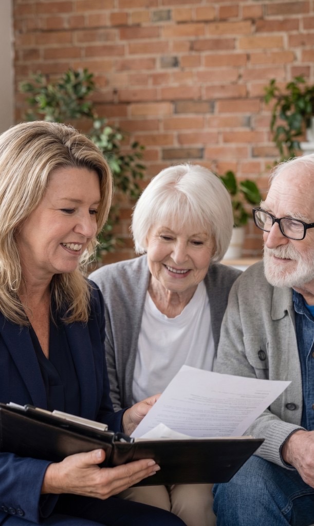 Anita advising a couple on their wills